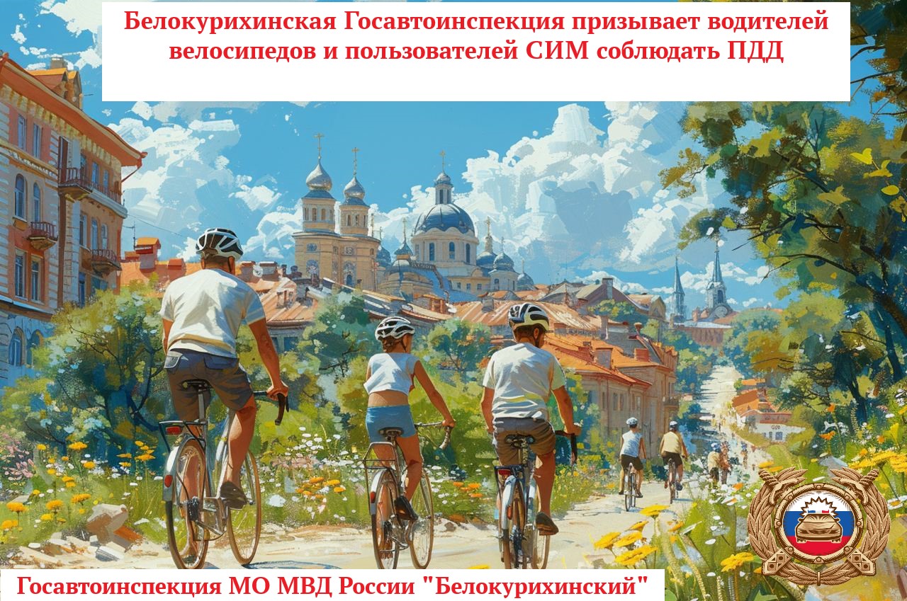 Белокурихинская Госавтоинспекция призывает водителей велосипедов и пользователей СИМ неукоснительно соблюдать ПДД.