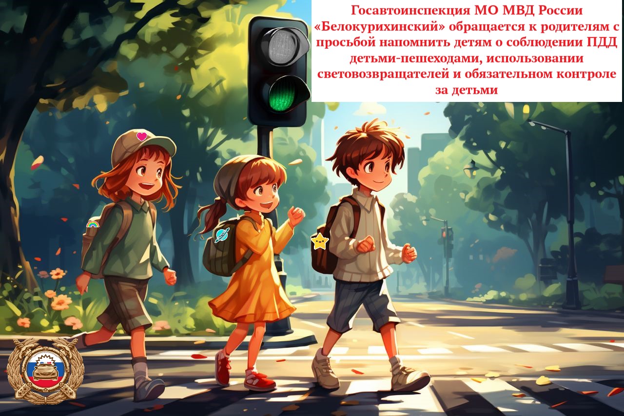 Госавтоинспекция МО МВД России «Белокурихинский» обращается к родителям с просьбой напомнить детям о соблюдении ПДД детьми-пешеходами, использовании световозвращателей и обязательном контроле за детьми.